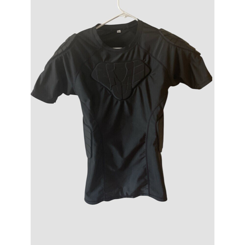 Men T-Shirt Padded Compression Adult M Football Rib Chest Protector Shirt NWOT - Picture 3 of 8